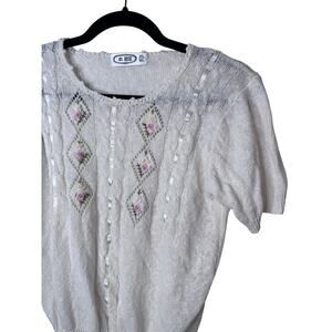 vintage cottage embroidered sweater top XS-Small
